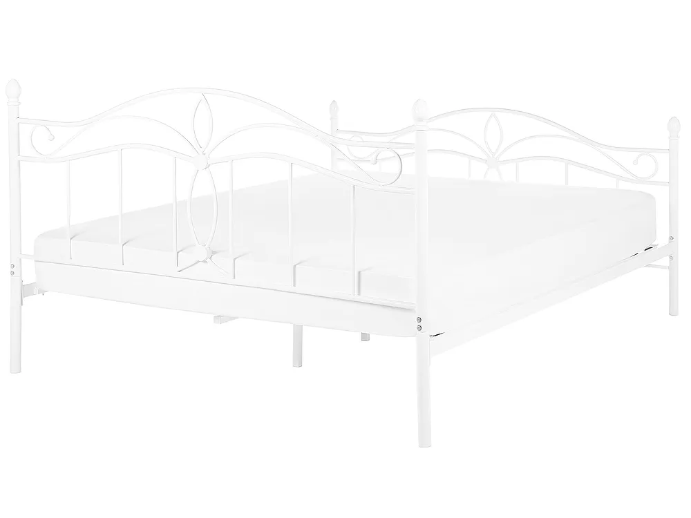Bett mit Lattenrost Metall ANTLIA 140 x 200 cm Weiss_806592