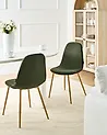 Set of 2 Dining Chairs HILDEN Corduroy Green