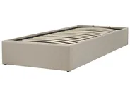 Bett mit Stauraum ohne Kopfteil DINAN Stoff Taupe 90 x 200 cm_1002107