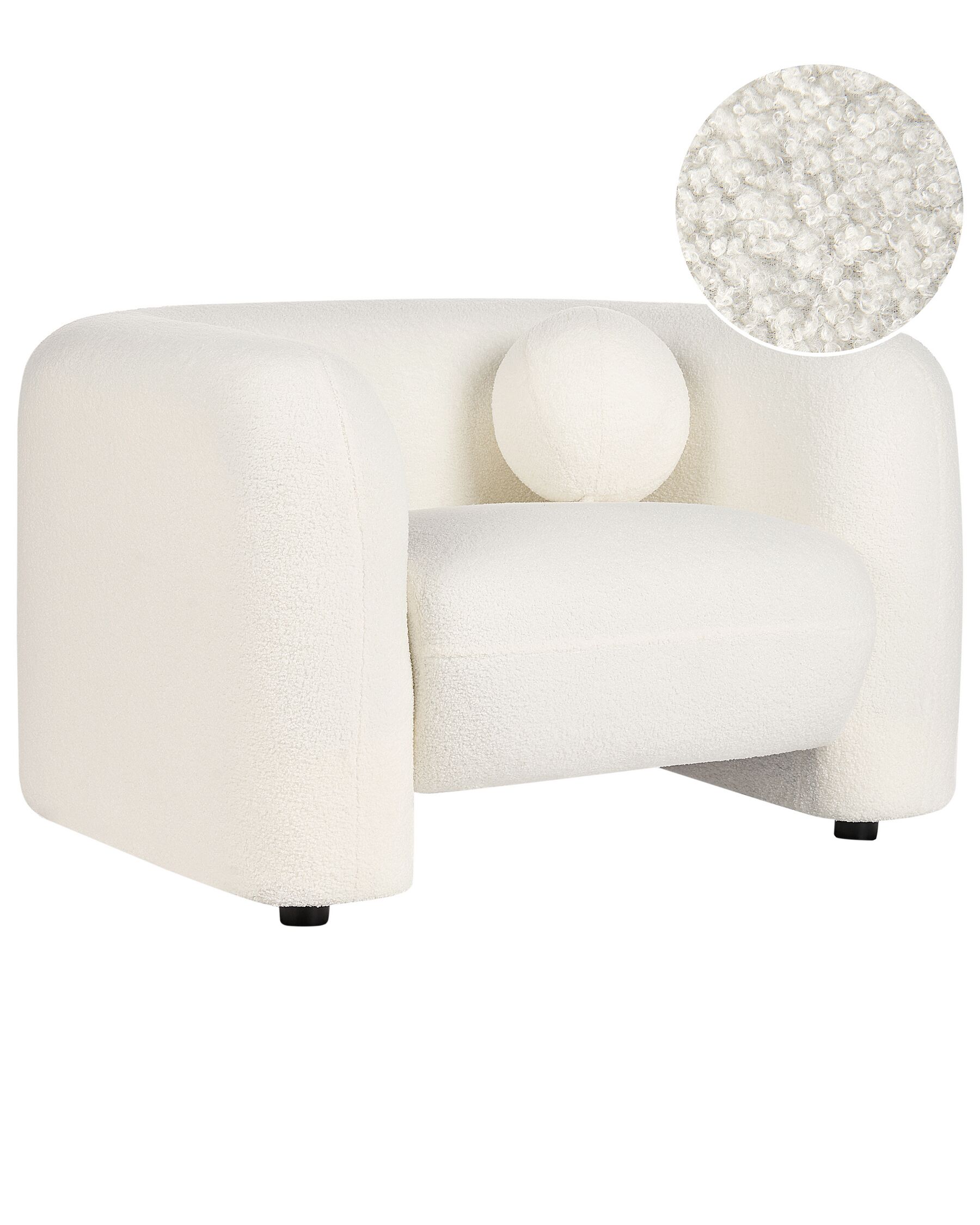 Fauteuil bouclé wit LEIREN_920643