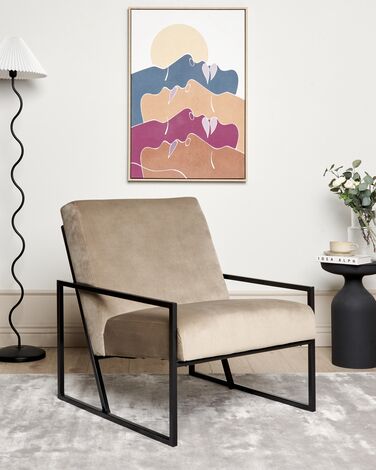 Velvet Armchair Taupe DELARY