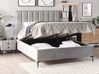 Sametová postel s úložným prostorem 140 x 200 cm šedá SEZANNE_878746