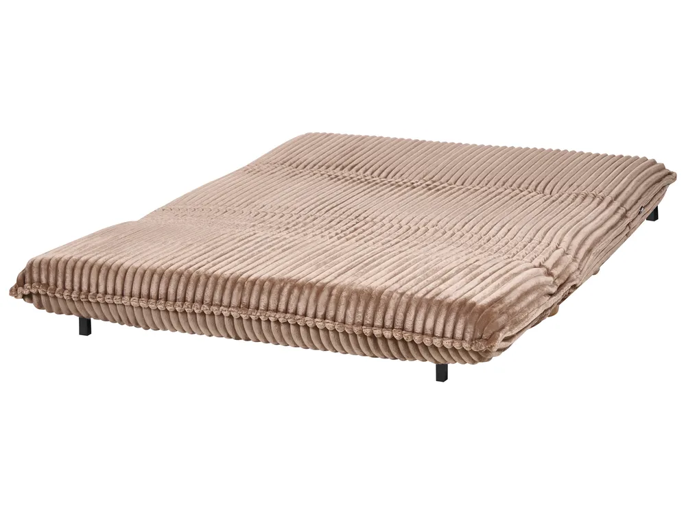 Sofa Bed 2 Seater ABISKO Corduroy Light Brown_1031101