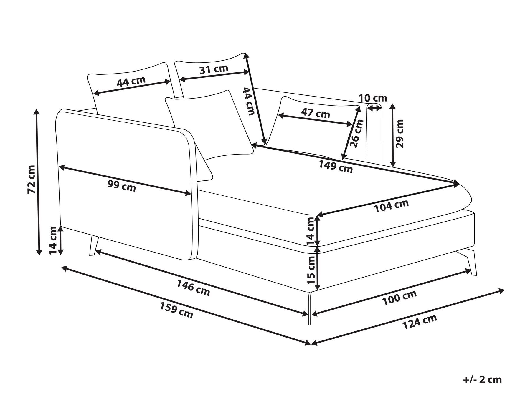 Fabric Chaise Lounge Green CHARMES_946370
