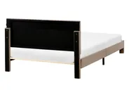 Bett mit Schubladen LONZAC Samtstoff Taupe 140 x 200 cm_1014832