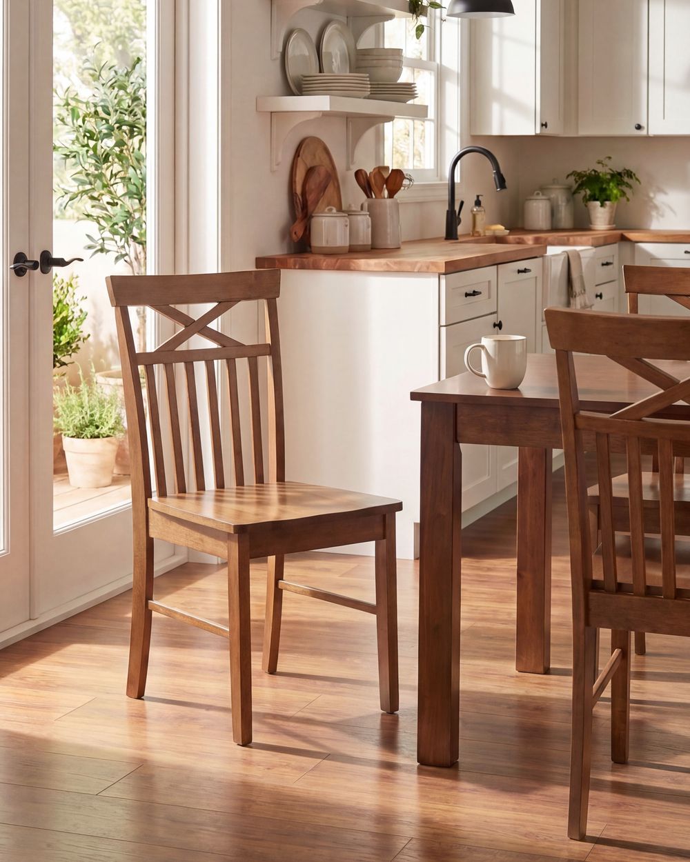 Set de 2 scaune dining HOUSTON Lemn Maro