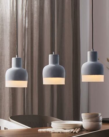 3 Light Pendant Lamp Grey LUNI