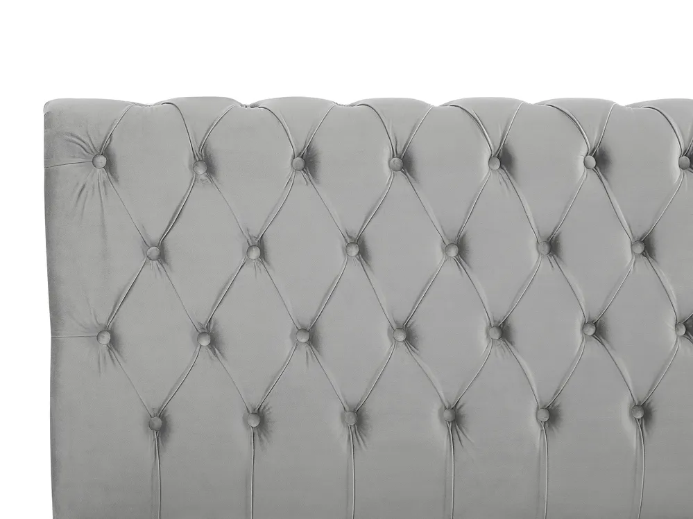 Bett mit Lattenrost Samtstoff AVALLON 140 x 200 cm Grau_743651