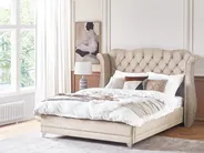 Bed Velvet AYETTE 180 x 200 cm (EU Super King) Beige_832213
