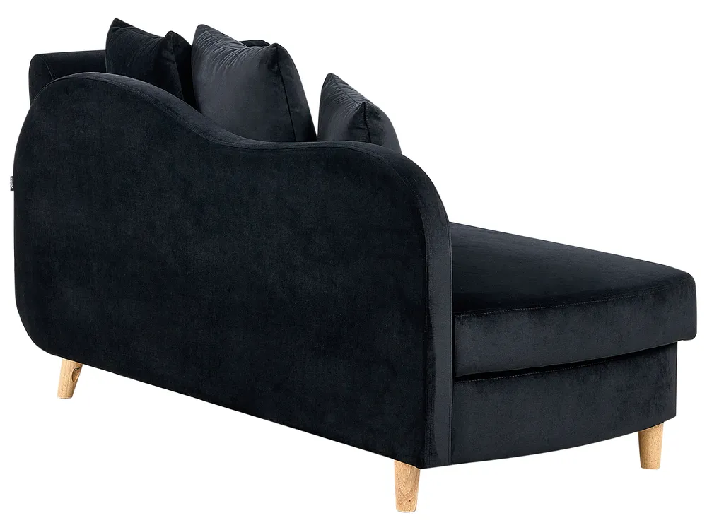 Right-Hand Chaise Longue MERI with Storage Velvet Black_914248