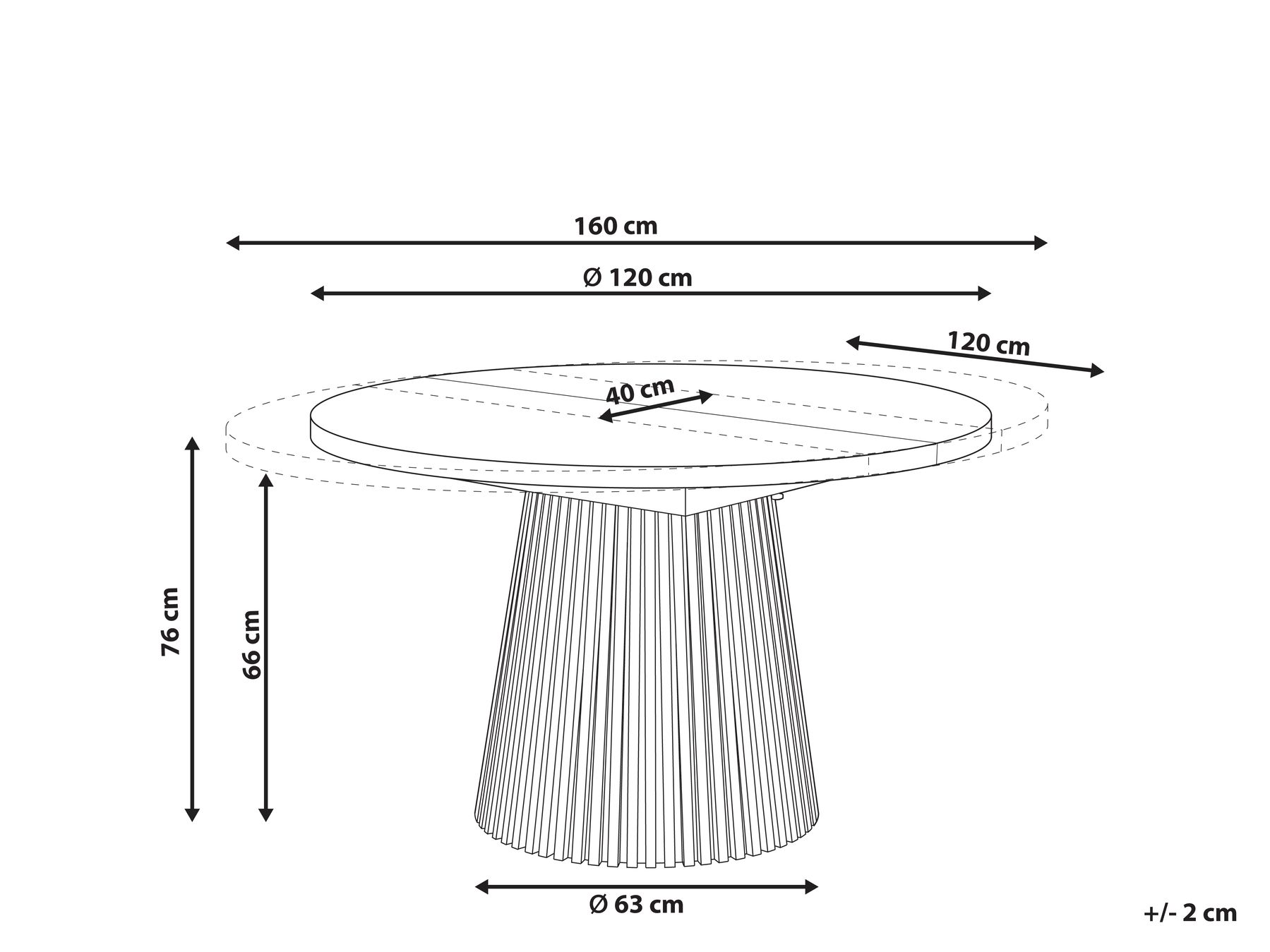 Stół do jadalni rozkładany MOORE Jesion jasny 120/160 cm 120 cm_993579