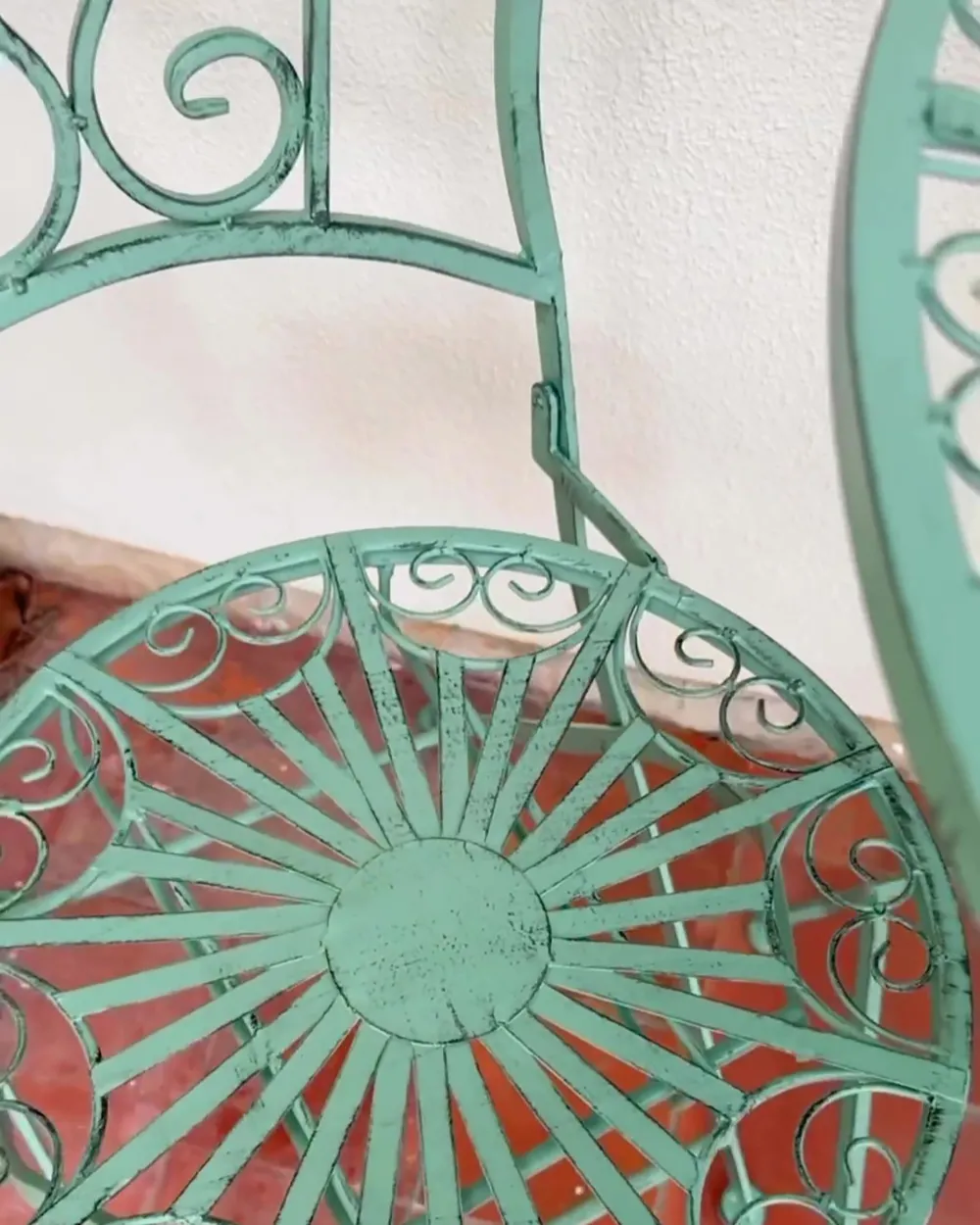 Bistro Set Folding TRENTO Metal Light Green_915895
