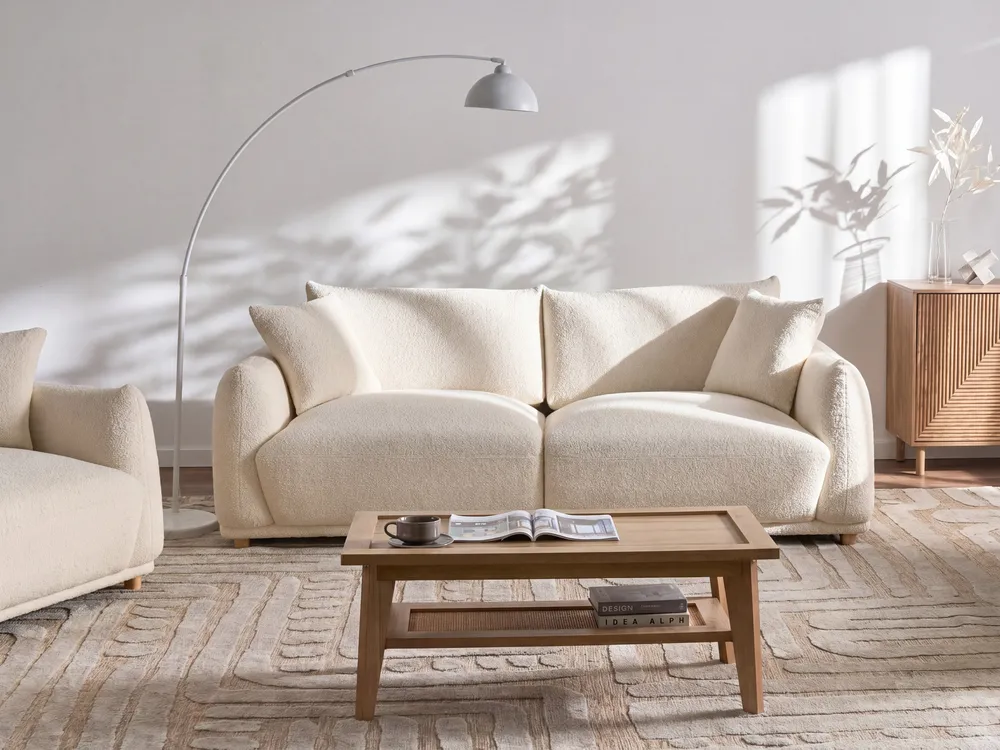 Living Room Set 5 Seater JUBEK Boucle Off-White_1078383