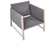 Garden Lounge Set with Table and Ottoman 5 Seater NOLA Metal Grey_998373