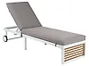 Sun Lounger with Cushion VERDELLO Reclining Metal Grey