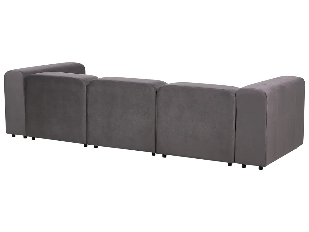 Sofa modułowa dla 3 osób FALSTERBO z otomaną Welur Beżowoszary_919349