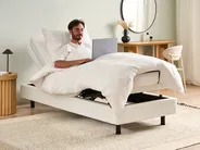 Adjustable Bed without Headboard Boucle DUKE 90 x 200 cm (EU Single) Off-White_1011414