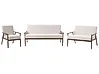 Living Room Set 6 Seater ESRUM Fabric Dark Brown/ Beige