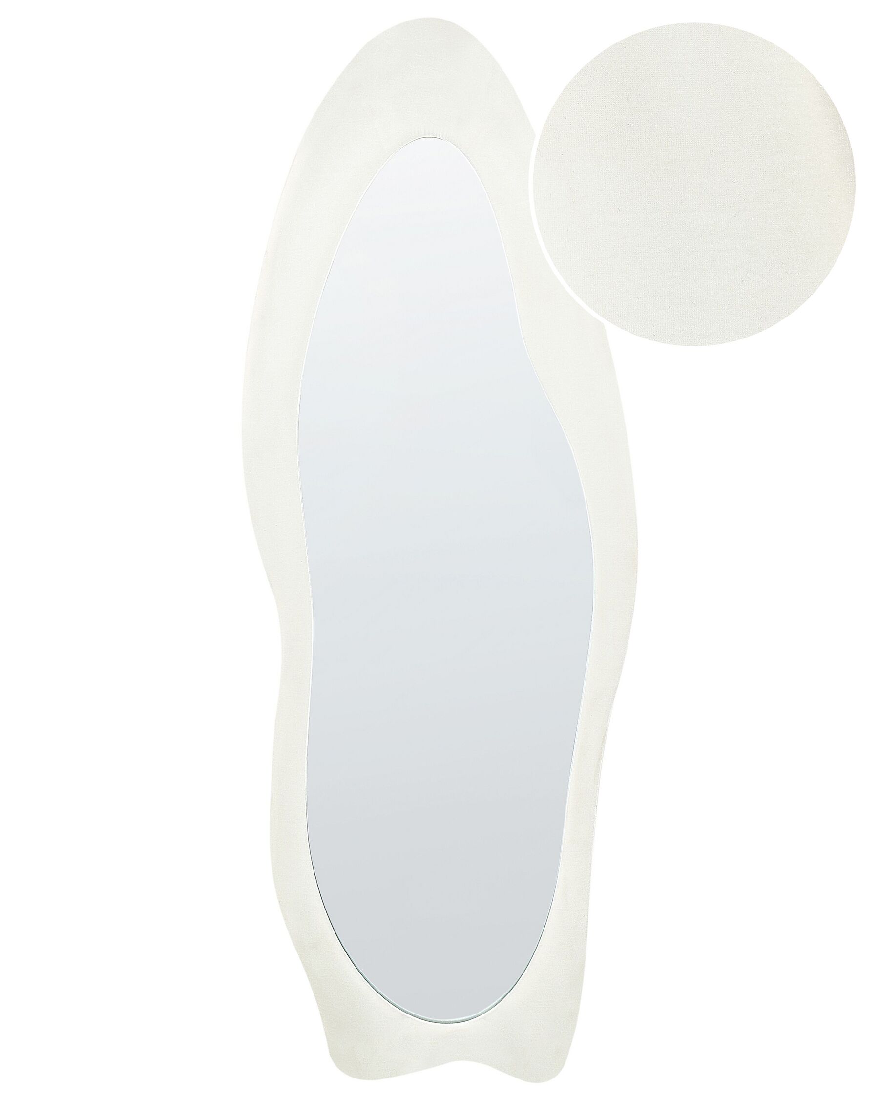 Nástěnné sametové zrcadlo 57 x 160 cm bílé REIGNY_903911