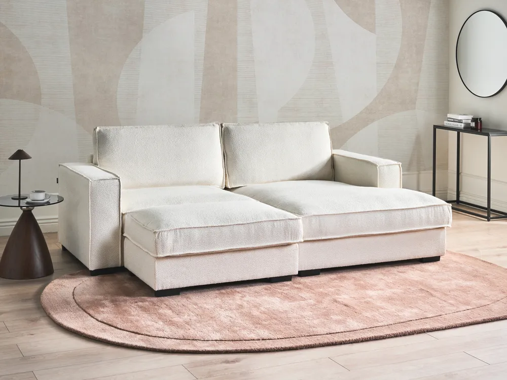 Corner Sofa KOLDING with Ottoman Boucle Light Beige Left Hand_1008322