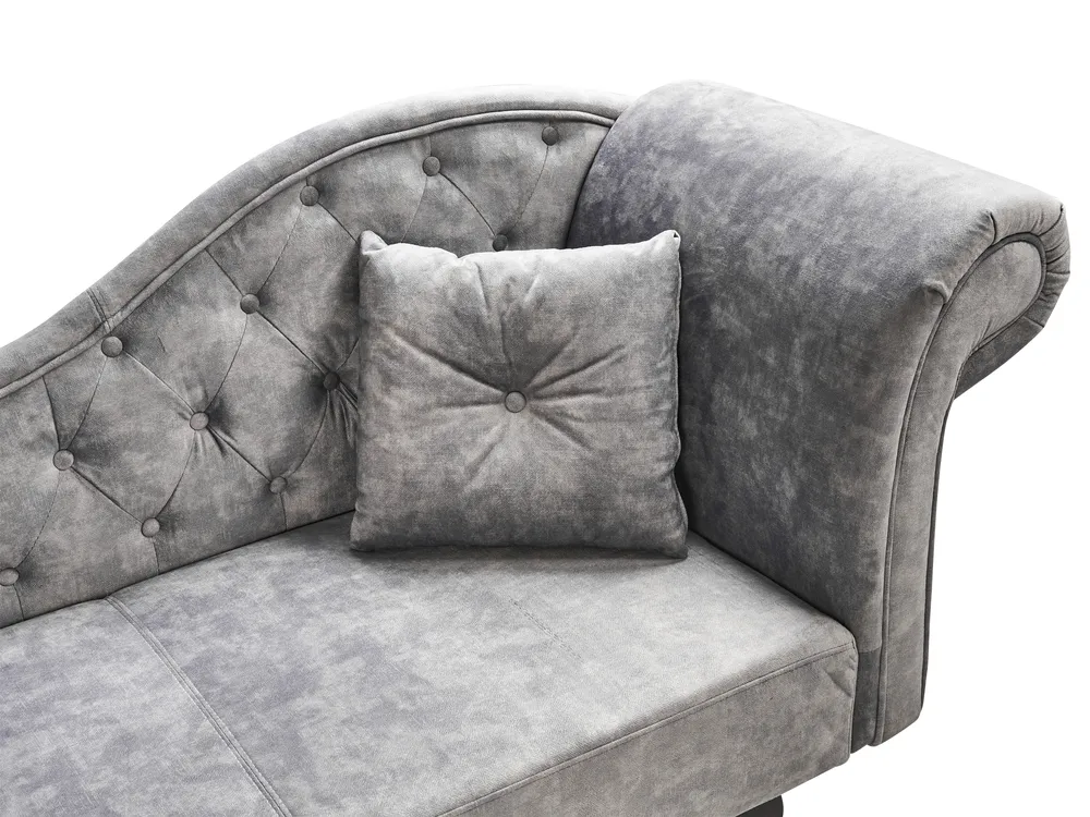 Chaise longue versione destra LATTES II con cuscino Velluto Grigio_954730