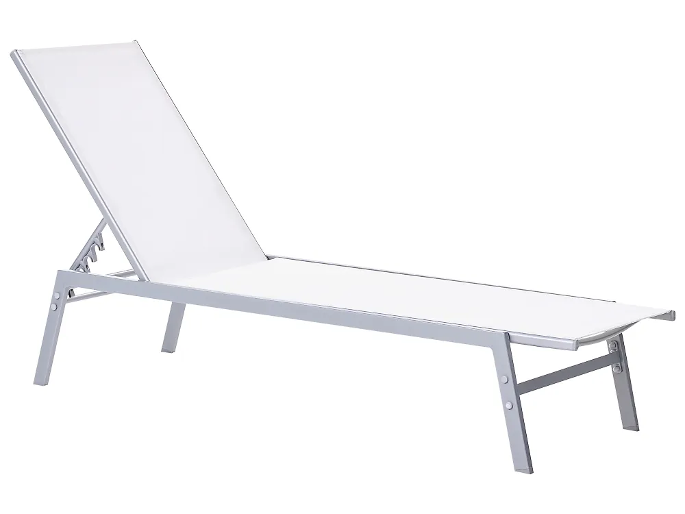 Sonnenliege NOLI mit Relaxfunktion Metall Weiß