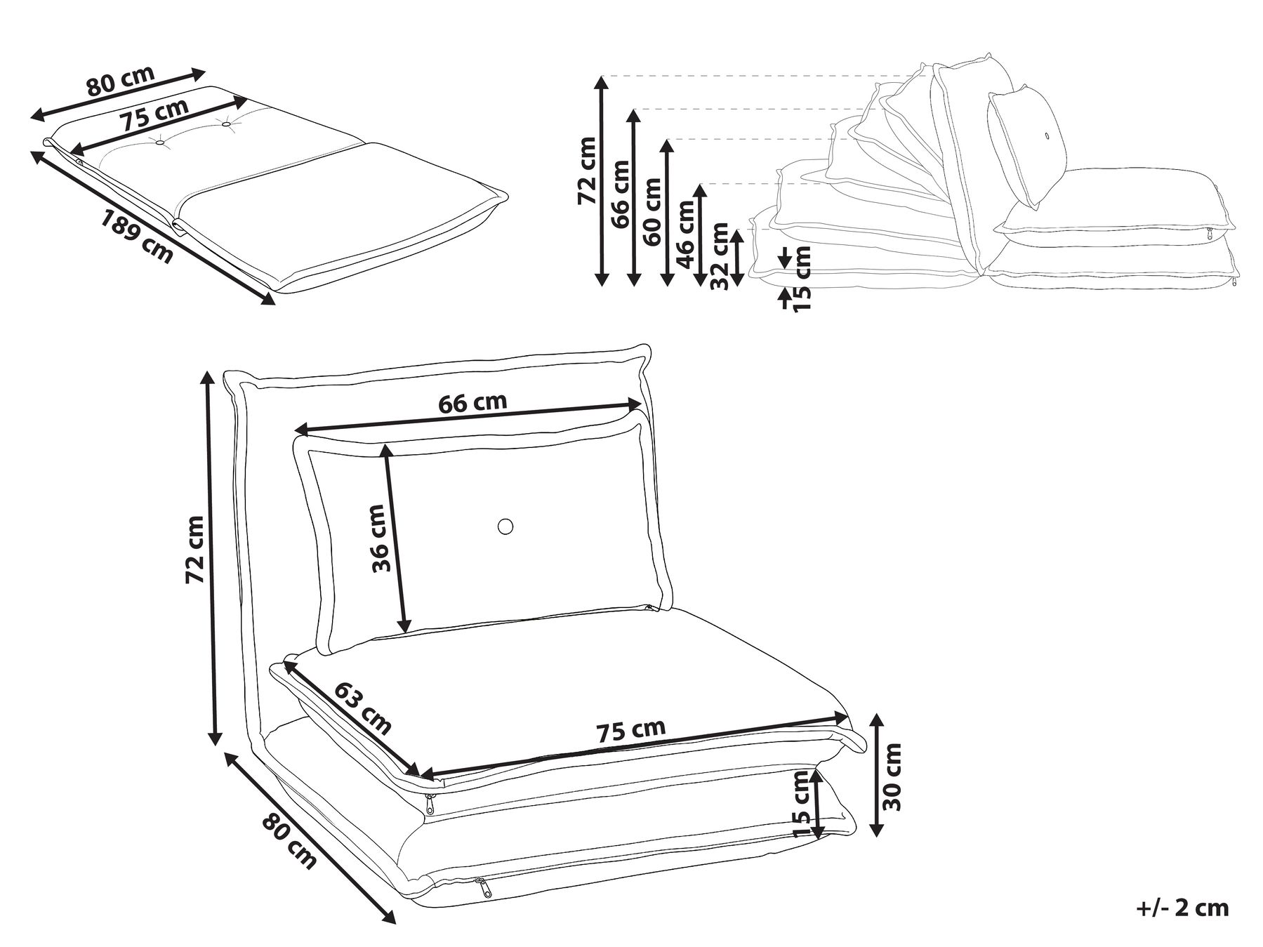 Single Sofa Bed DELLEN Fabric Brown_1031734