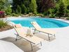 Gartenliege 2er Set SORONI mit Relaxfunktion Metall Beige