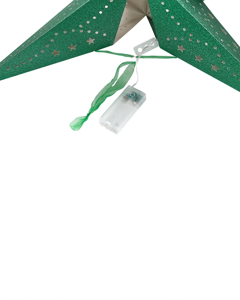 Zestaw 2 dekoracji wiszących LED MOTTI 45 cm Gwiazda Szmaragdowy_835497