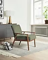 Armchair ESRUM Fabric Dark Brown/ Green