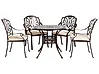Garden Dining Set 4 Seater ANCONA with Cushions Metal Dark Brown