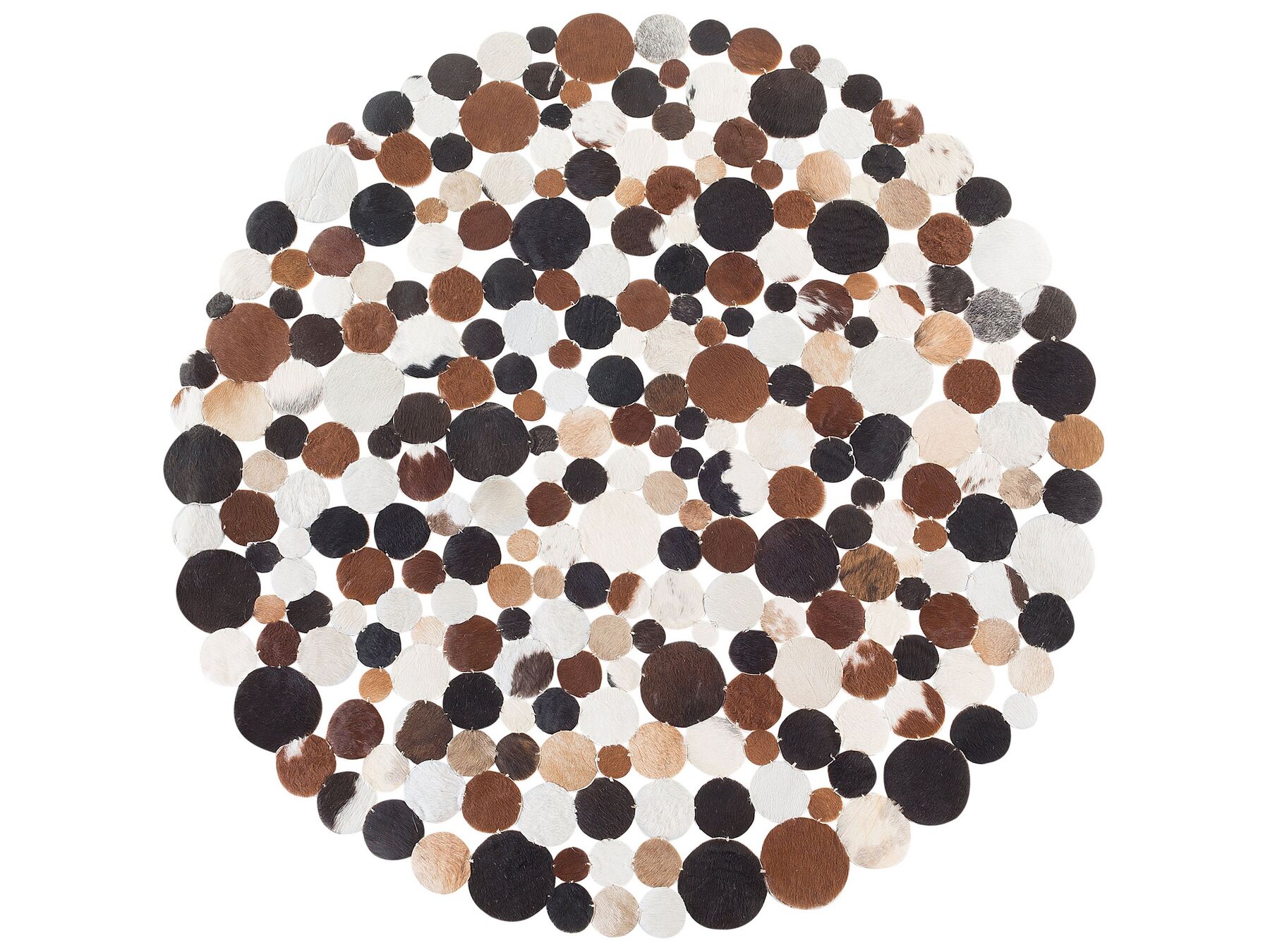 Foltos barna bőrszőnyeg ⌀ 140 cm SORGUN_738444