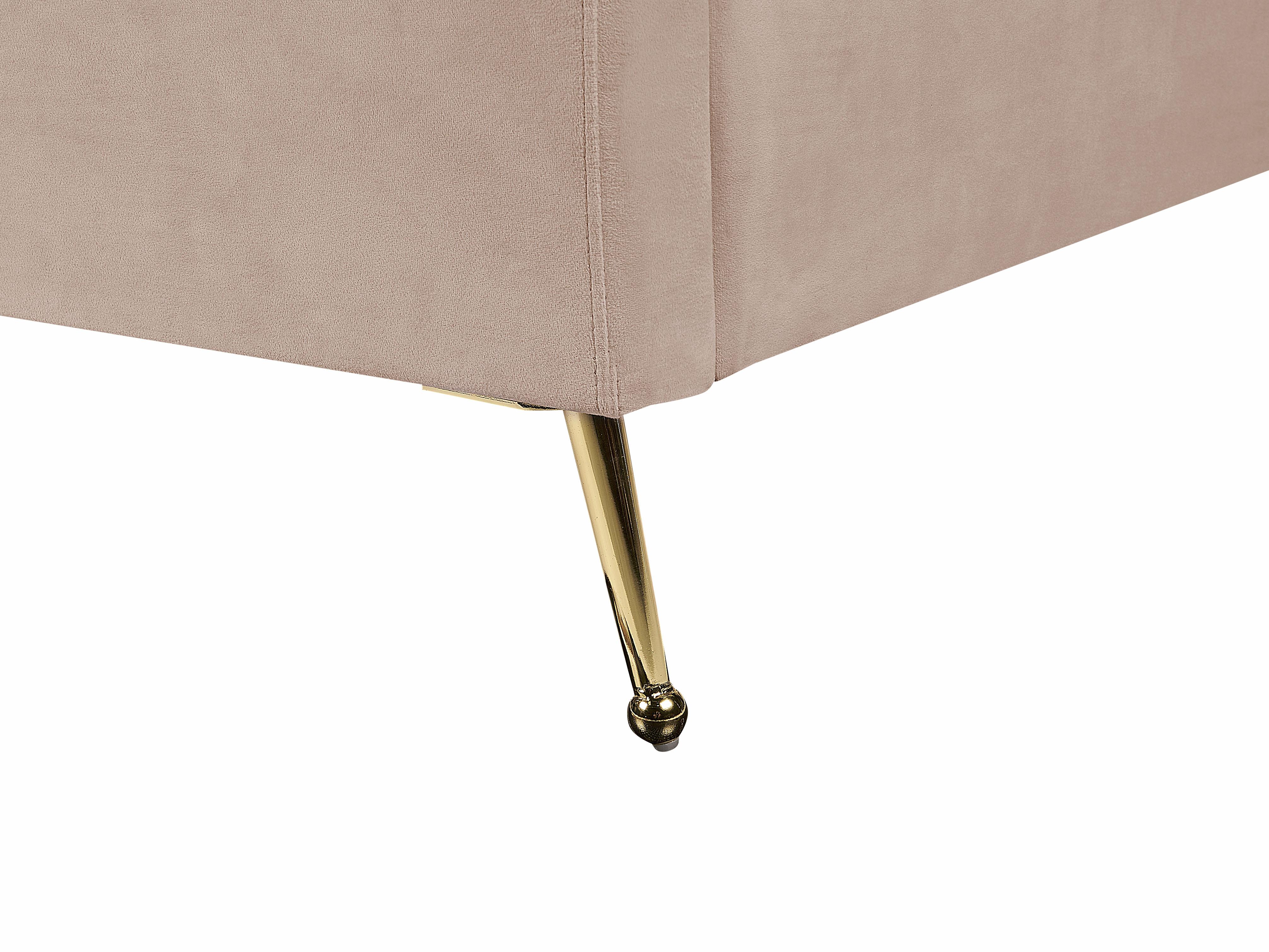 Bett mit Lattenrost Samtstoff MIRIBEL 180 x 200 cm Taupe_870596