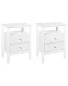 Set of 2 Bedside Tables ASSISI White