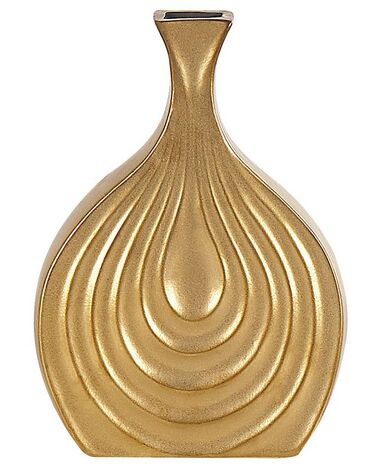 Dekorativní kameninová váza 25 cm zlatá THAPSUS