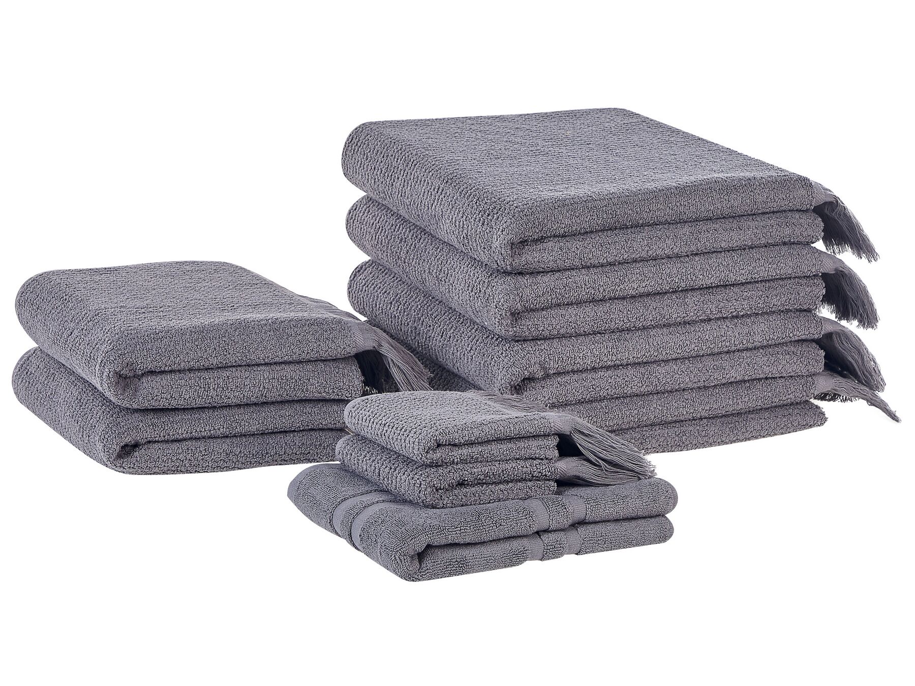 Komplet 9 ręczników bawełnianych frotte szary ATIU_843355
