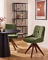 Set of 2 Dining Chairs Swivel DORRIS Fabric Green
