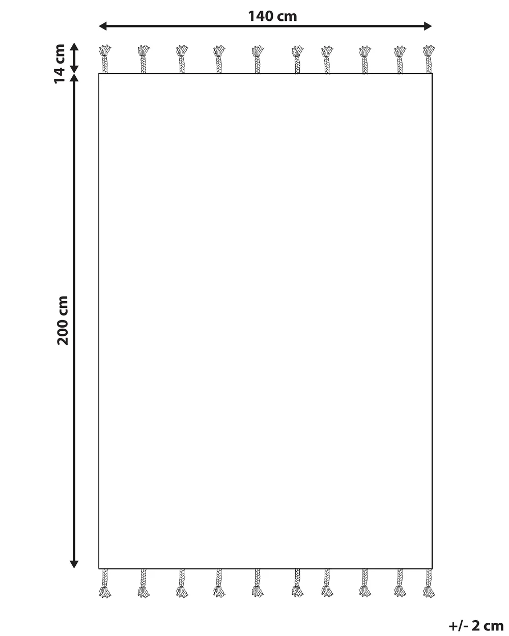 Rug KHOURIBGA Off-White 140 x 200 cm Cotton_831356