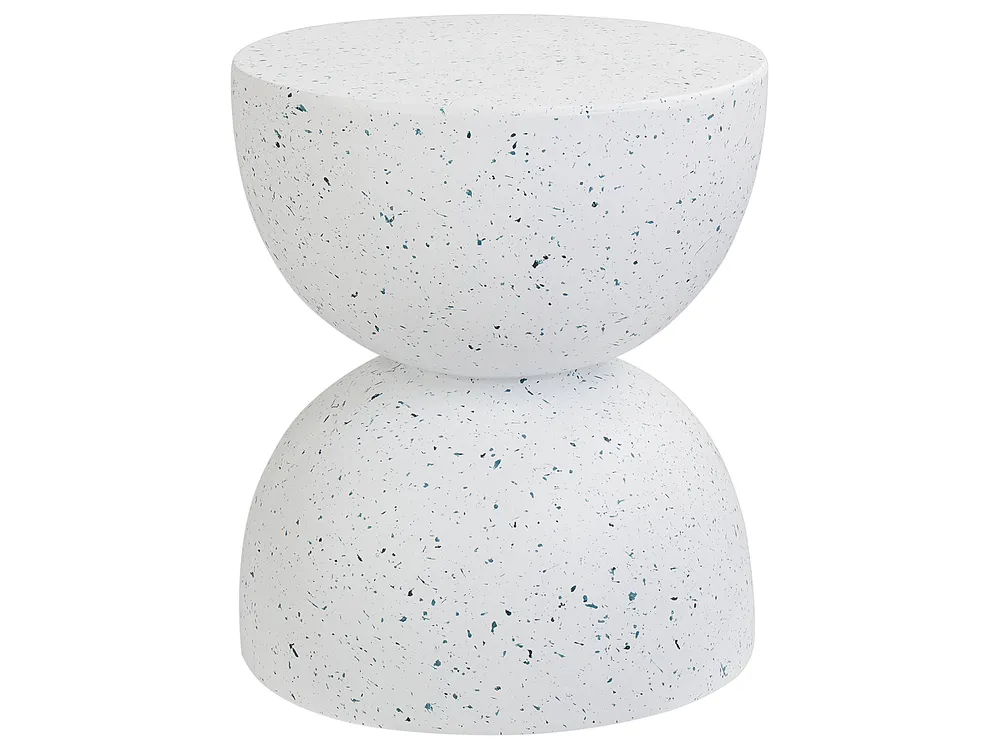 Stolik pomocniczy CAORIA 40 cm 40 cm Efekt lastryko Biały