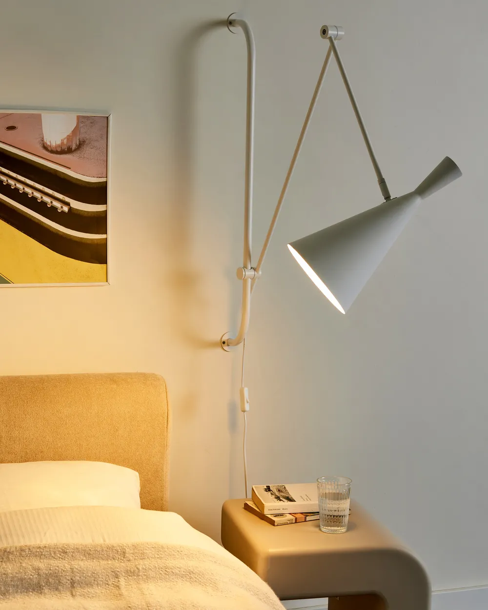 Lampa ścienna MARISA Regulowana Metal Biały