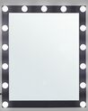 Nástěnné LED zrcadlo kovové 50 x 60 cm černé ODENAS_814049