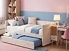 Trundle Bed Velvet CHAVONNE 90 x 200 cm (EU Single) Off-White