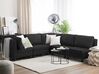 Right Hand 5 Seater Modular Fabric Corner Sofa Black FEVIK_833831