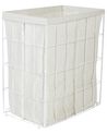 Metal Basket with Bamboo Lid White MIRISSA_939729