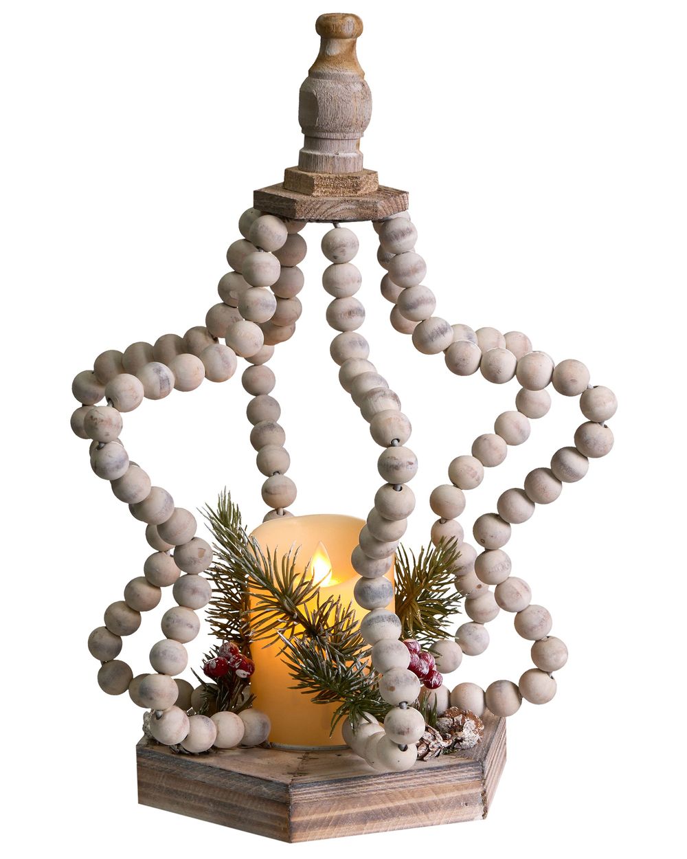 Kerstdecoratie LED PATARI 42 cm Ster Lichtbruin