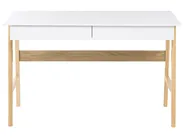 Home Office Desk THESLAY 120 cm 60 cm Light Brown/ White_1068894