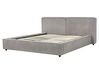 Manšestrová postel 160 x 200 cm šedá LINARDS_876150