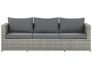 Garden Corner Sofa with Table 5 Seater SABBIA Modular PE Rattan Light Grey Left Hand_808988