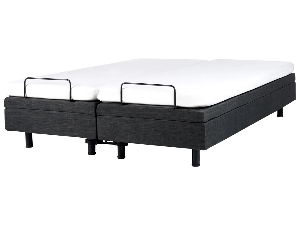 Adjustable Bed without Headboard Fabric DUKE 160 x 200 cm (EU King Size) Dark Grey_951865