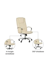 Massagestoel met verwarming GRANDEUR Kunstleer Beige_1071334